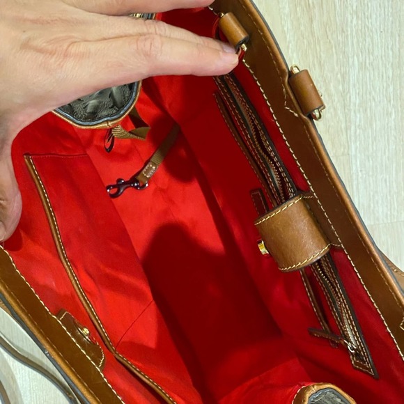 Dooney Bourke Exotic Leather Zippered Bag in Chocolate Brown - Picture 15 of 16